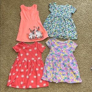 Floral and Bunny Print Kids Dress Set